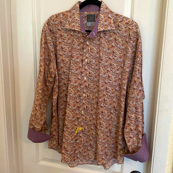 Thomas Dean Other - THOMAS DEAN Men's Shirt Flip Cuffs Paisley Design Button Front Size XXL